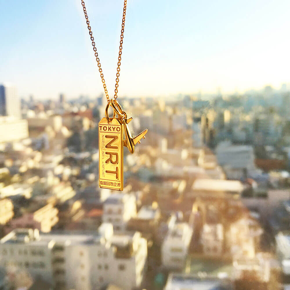 Gold Japan Charm, NRT Tokyo Luggage Tag - JET SET CANDY  (1720189419578)