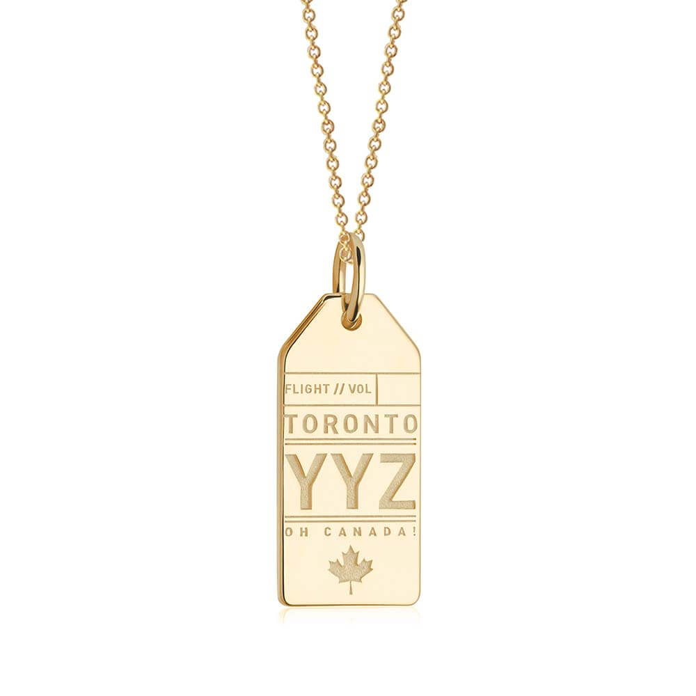 Gold Canada Charm, YYZ Toronto Luggage Tag - JET SET CANDY  (1720182669370)