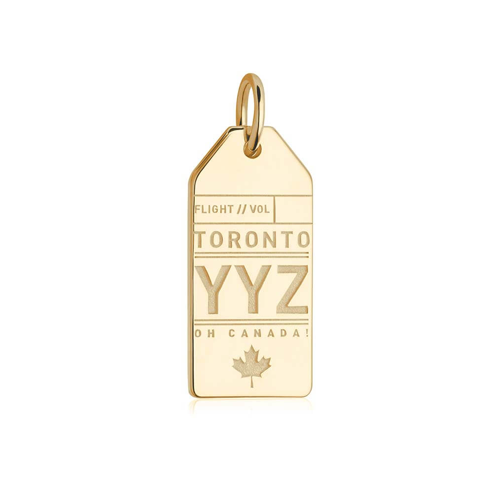 Gold Canada Charm, YYZ Toronto Luggage Tag - JET SET CANDY  (1720182669370)
