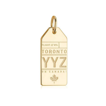 Toronto Canada YYZ  Luggage Tag Charm Solid Gold