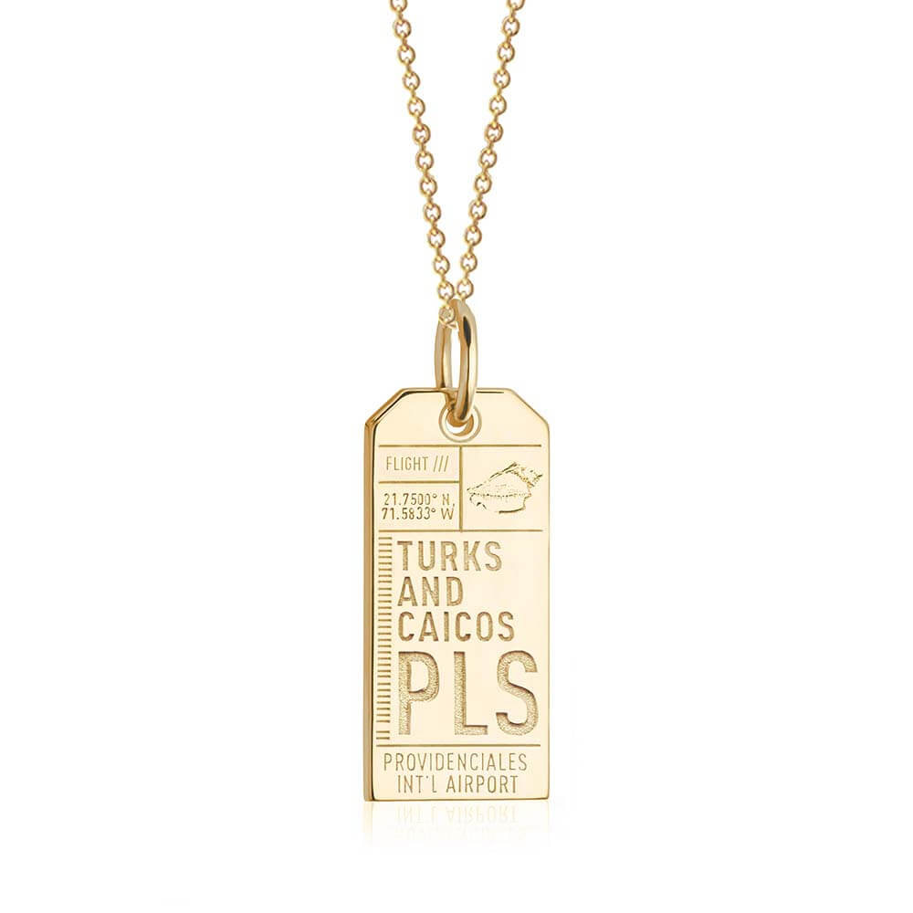 Gold Turks and Caicos Charm, PLS Luggage Tag - JET SET CANDY  (1720190566458)