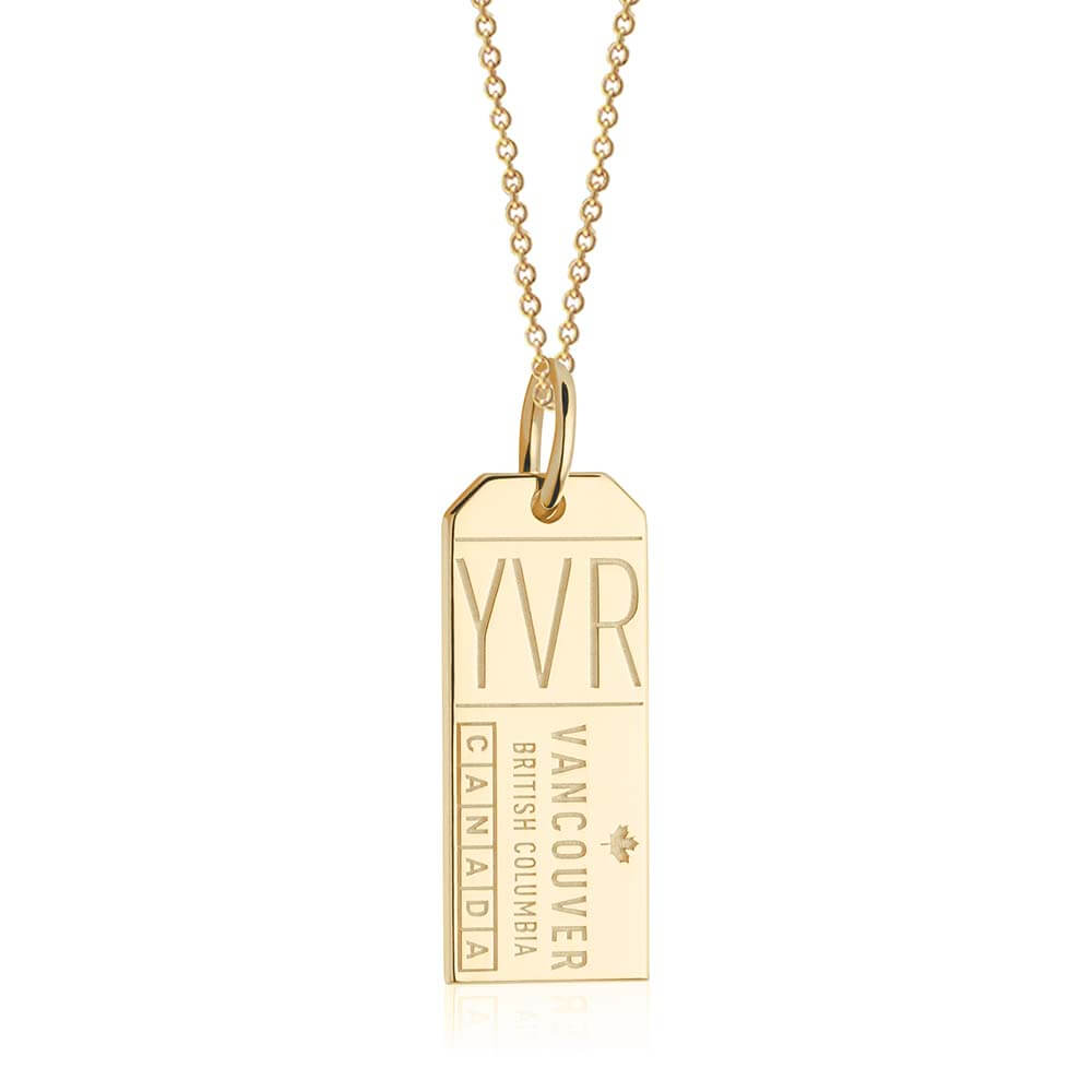 Gold Canada Charm, YVR Vancouver Luggage Tag - JET SET CANDY  (1720181653562)