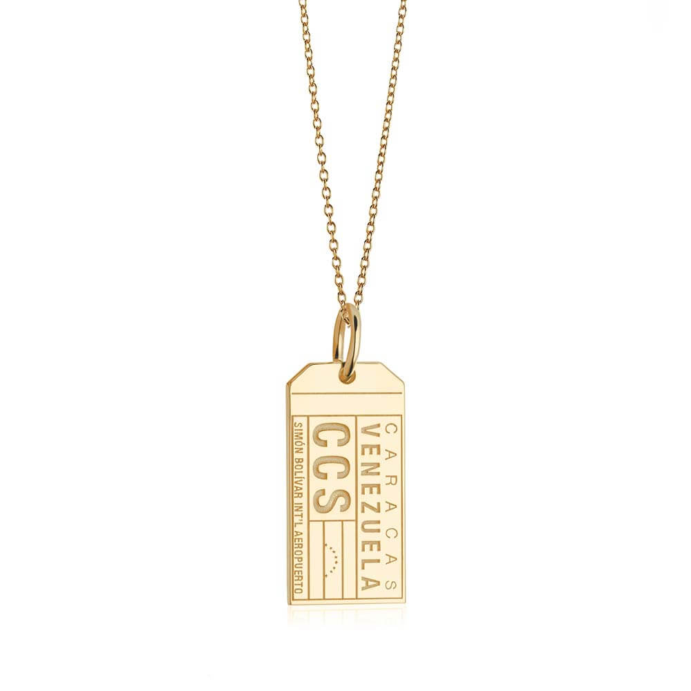 Gold Travel Charm, CCS Venezuela Luggage Tag - JET SET CANDY  (1720180047930)