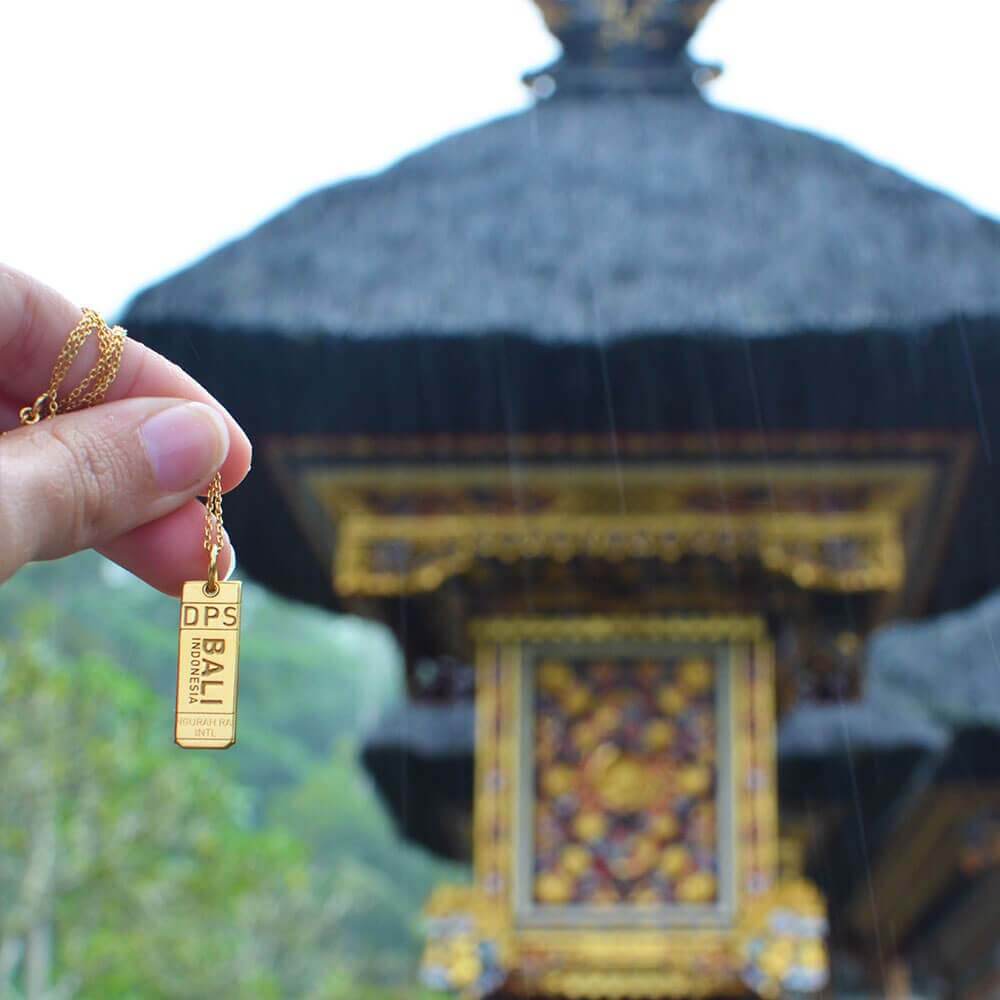 Solid Gold Asia Charm, DPS Bali Luggage Tag - JET SET CANDY (6930014863544)