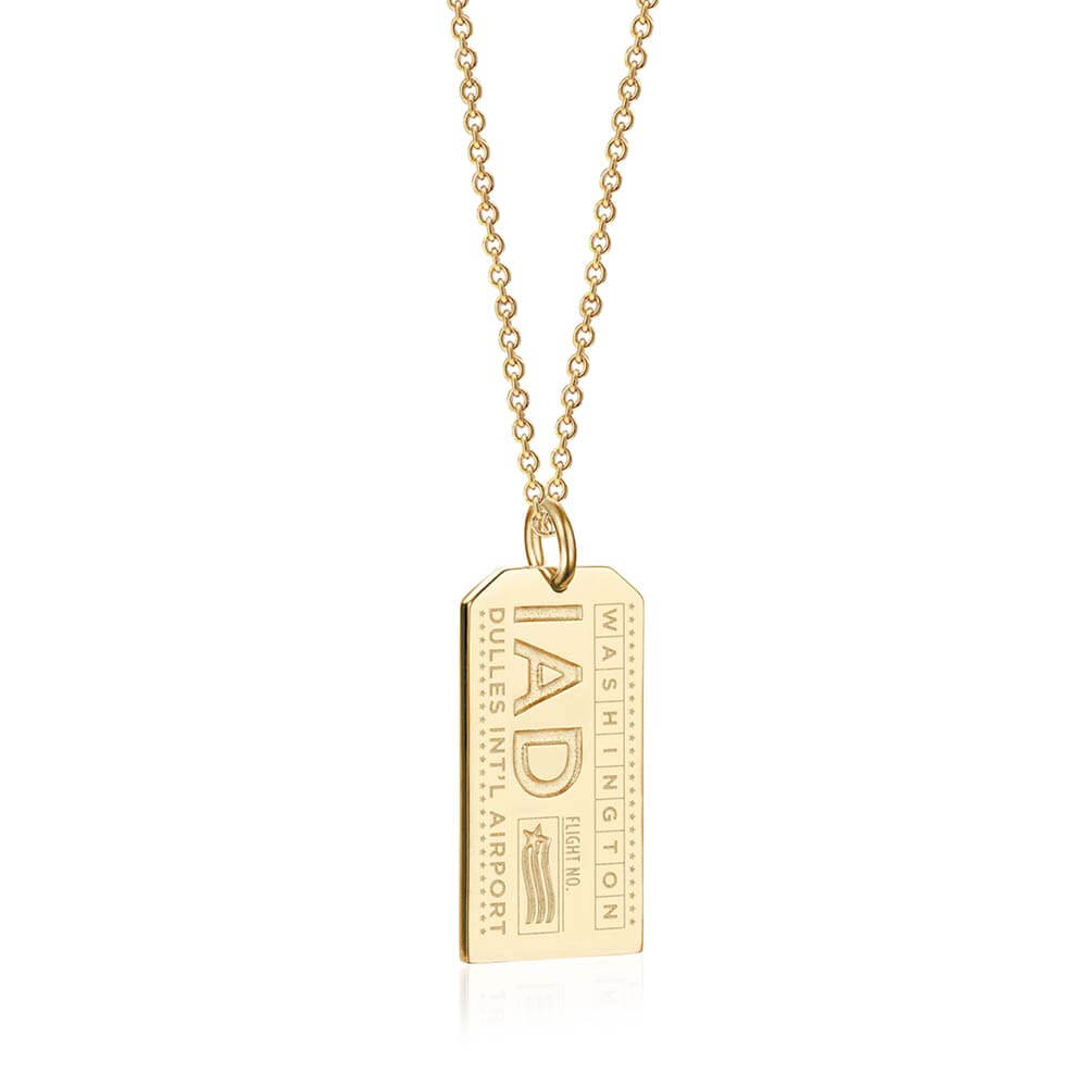 Gold USA Charm, IAD Washington Luggage Tag - JET SET CANDY  (1720191483962)