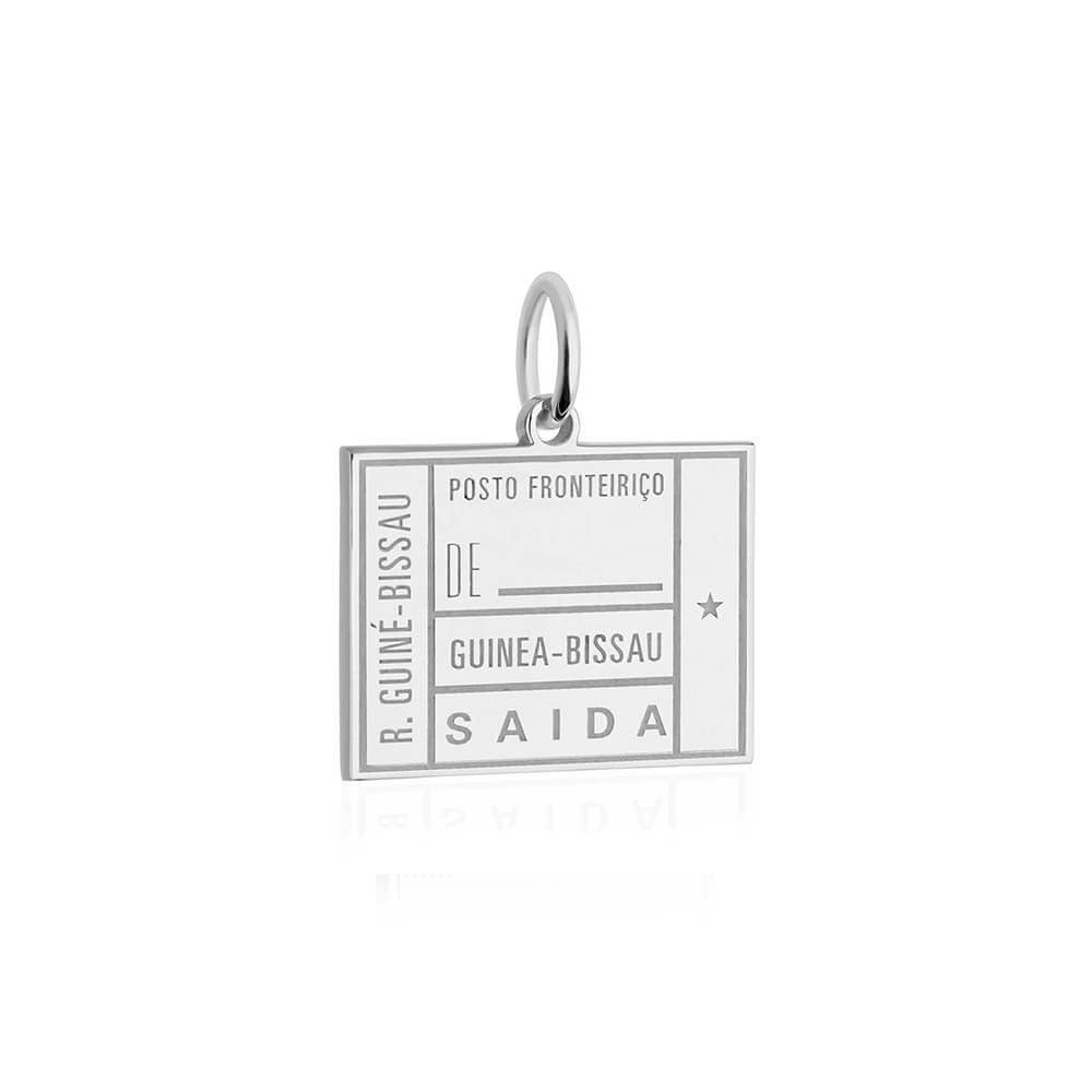 Sterling Silver Charm, Guinea-Bissau Passport Stamp - JET SET CANDY (1720206065722)