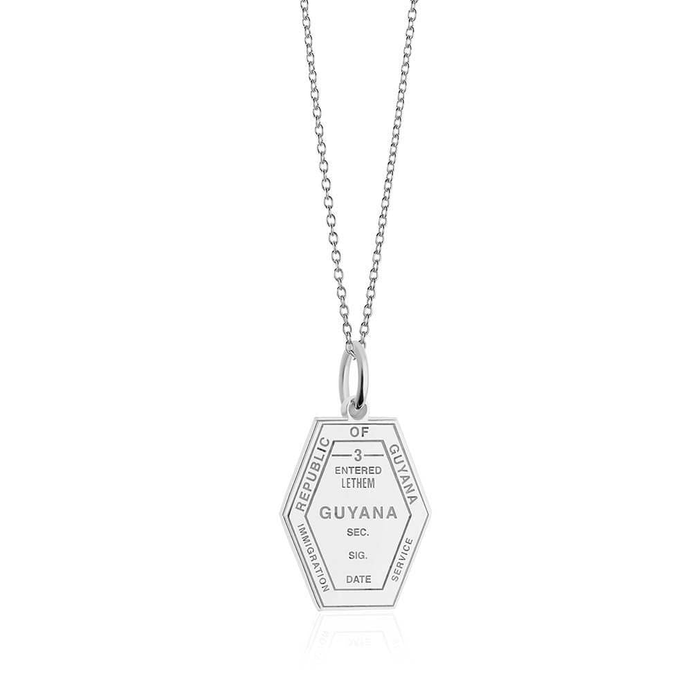 Sterling Silver Travel Charm, Guyana Passport Stamp - JET SET CANDY  (1720208851002)