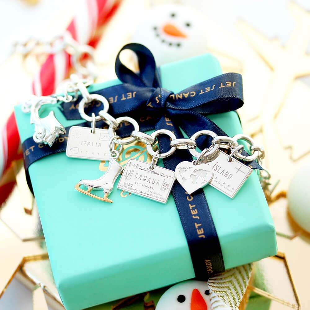 Silver Canada Charm, Passport Stamp - JET SET CANDY (1720207409210)