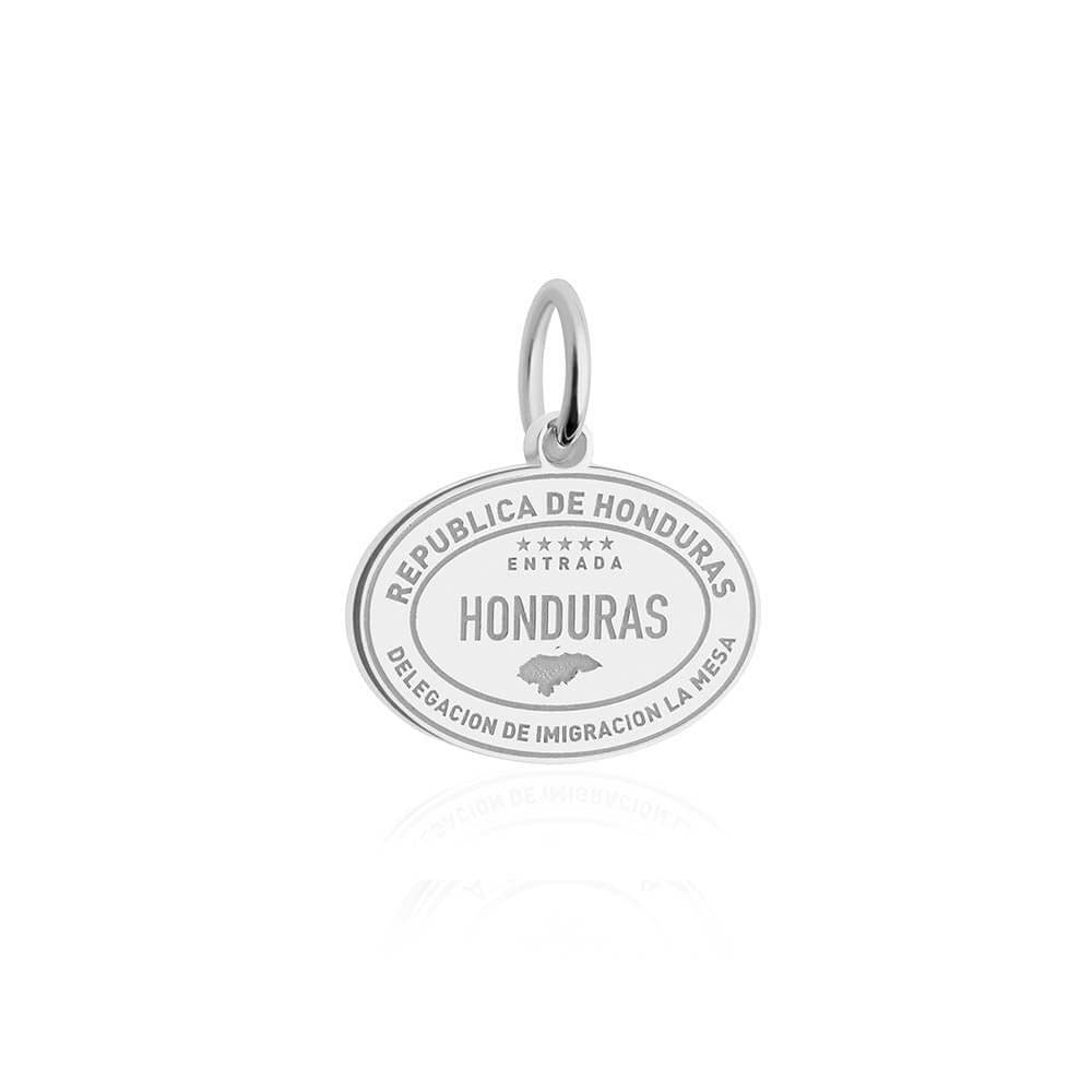 Sterling Silver Travel Charm, Honduras Passport Stamp - JET SET CANDY (1720208916538)