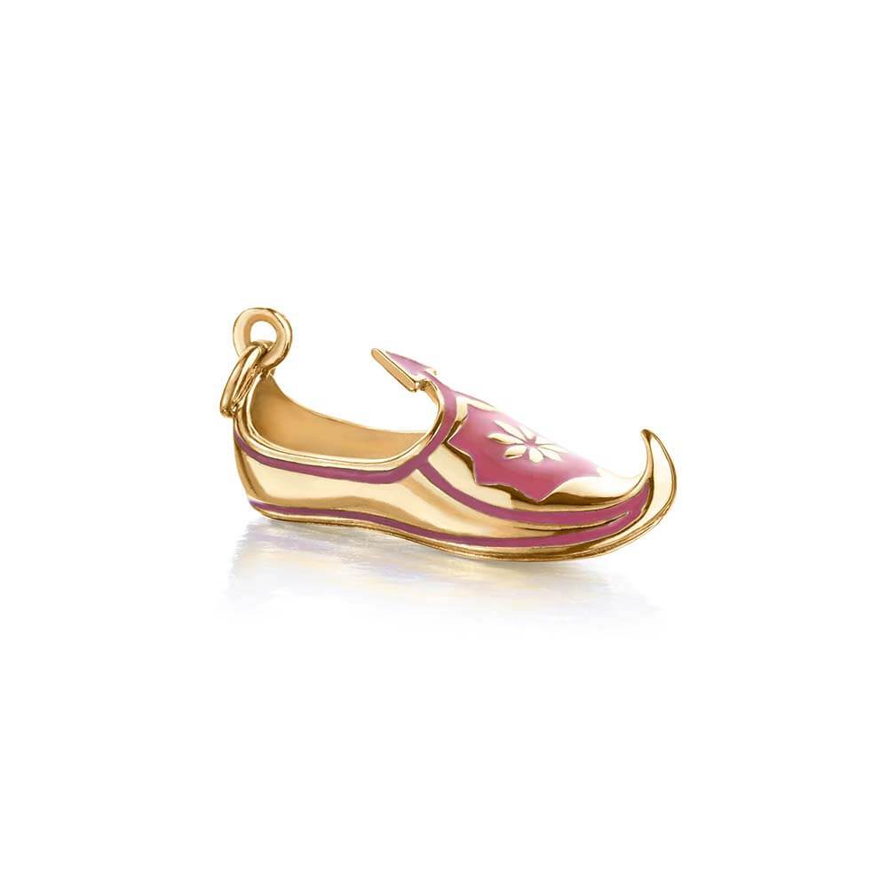 Gold India Charm, Indian Jutti Slipper - JET SET CANDY  (1720168742970)