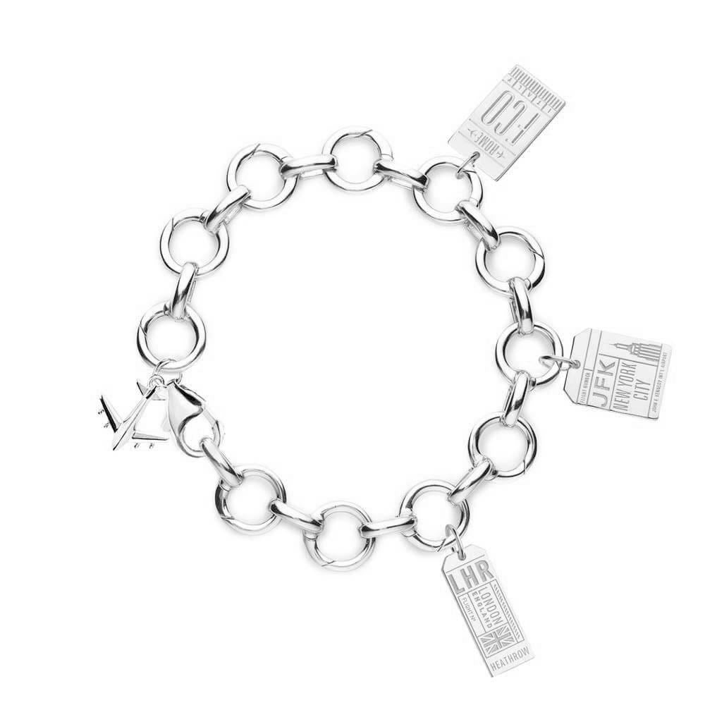 Bracelet Bundle: 3 Silver Luggage Tag Charms - JET SET CANDY (7719578861816)
