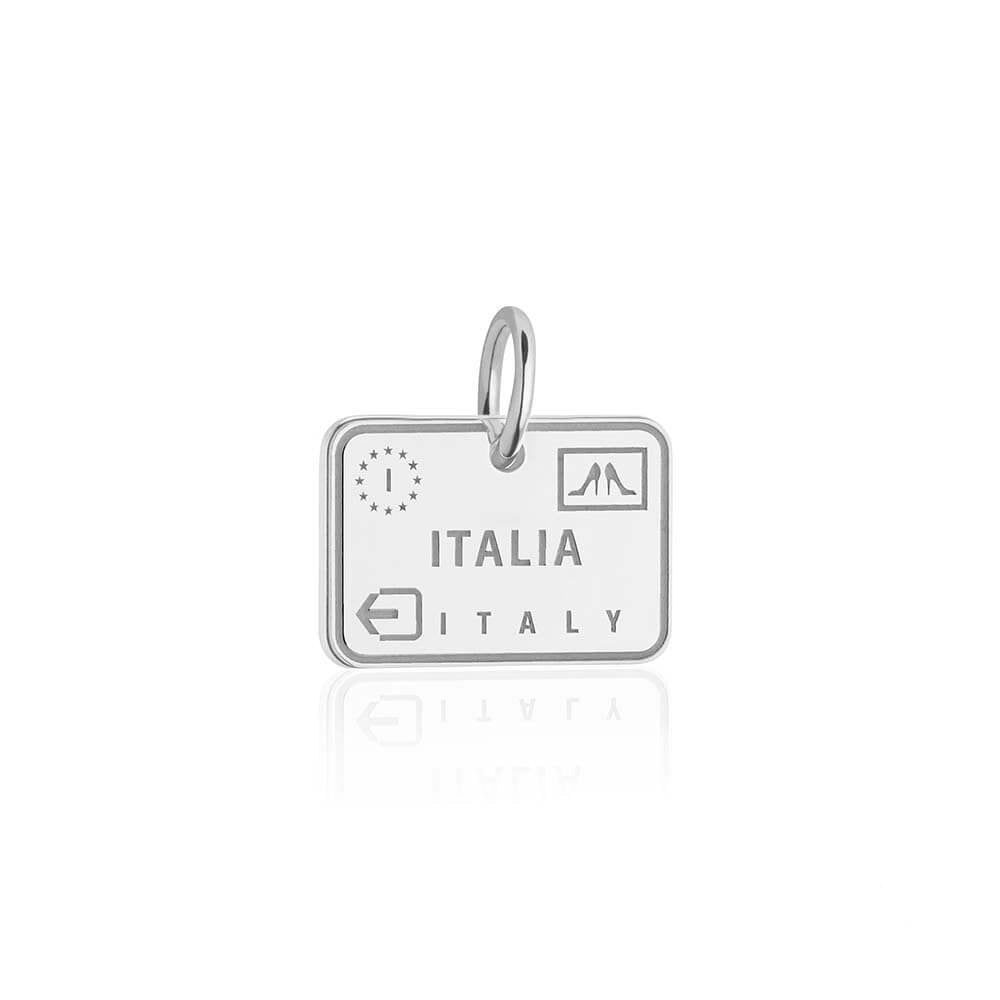 Sterling Silver Italy Charm, Passport Stamp (SHIPS JUNE) - JET SET CANDY (1720202625082)