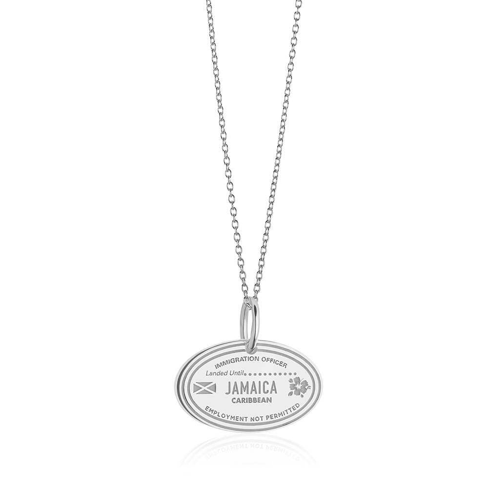 Sterling Silver Travel Charm, Jamaica Passport Stamp - JET SET CANDY  (1720207802426)