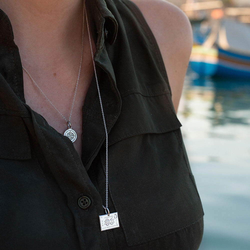 Sterling Silver Charm, Malta Passport Stamp - JET SET CANDY  (1720201019450)