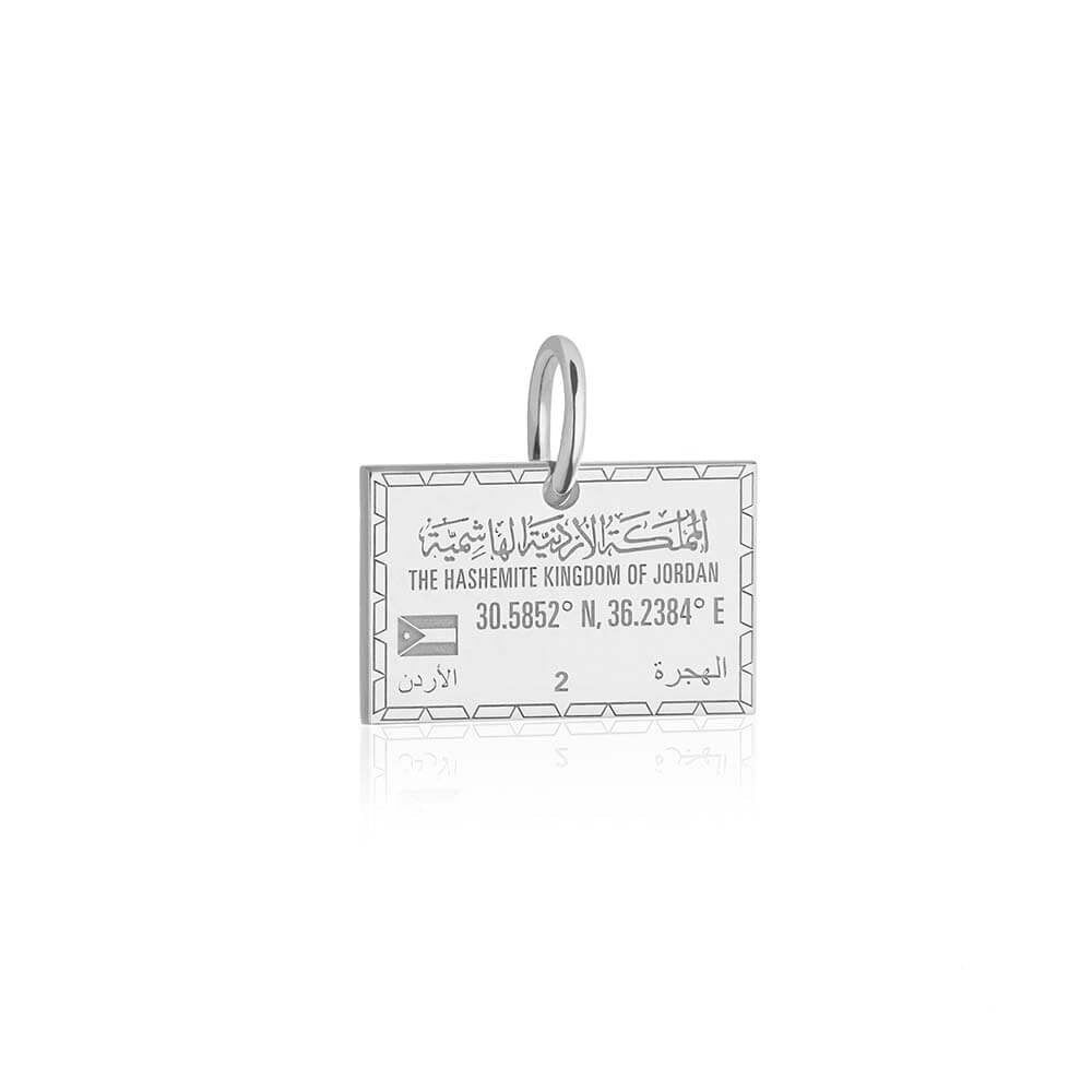 Sterling Silver Travel Charm, Jordan Passport Stamp - JET SET CANDY (1720206196794)