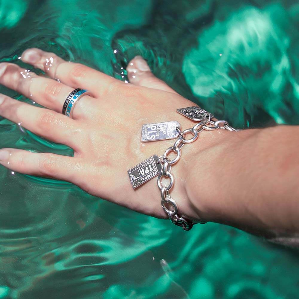 Silver Turks and Caicos Charm, PLS Luggage Tag - JET SET CANDY (1720190533690)