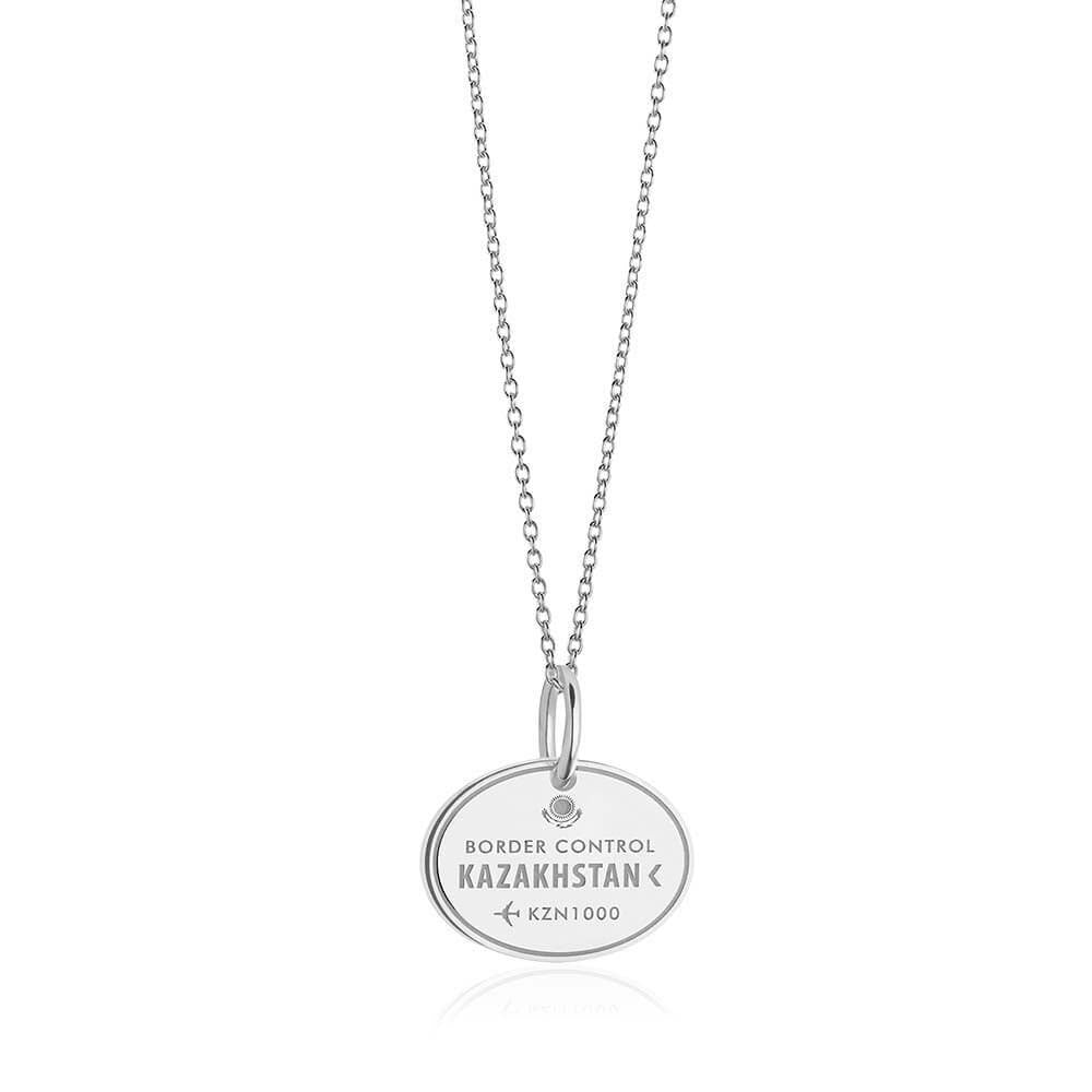 Sterling Silver Charm, Kazakhstan Passport Stamp - JET SET CANDY  (1720200626234)