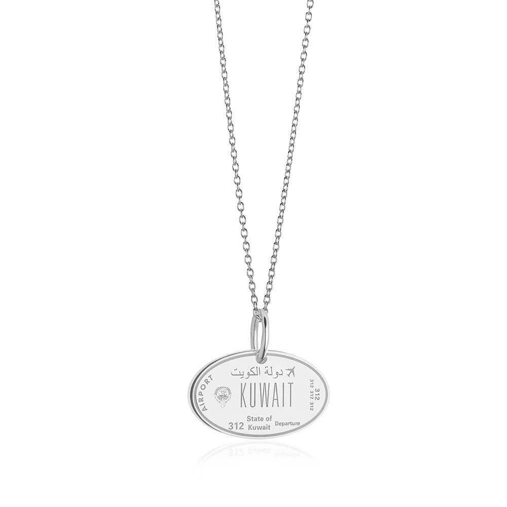 Sterling Silver Travel Charm, Kuwait Passport Stamp - JET SET CANDY  (1720206295098)