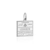 Sterling Silver Travel Charm, Lebanon Passport Stamp - JET SET CANDY (1720202756154)