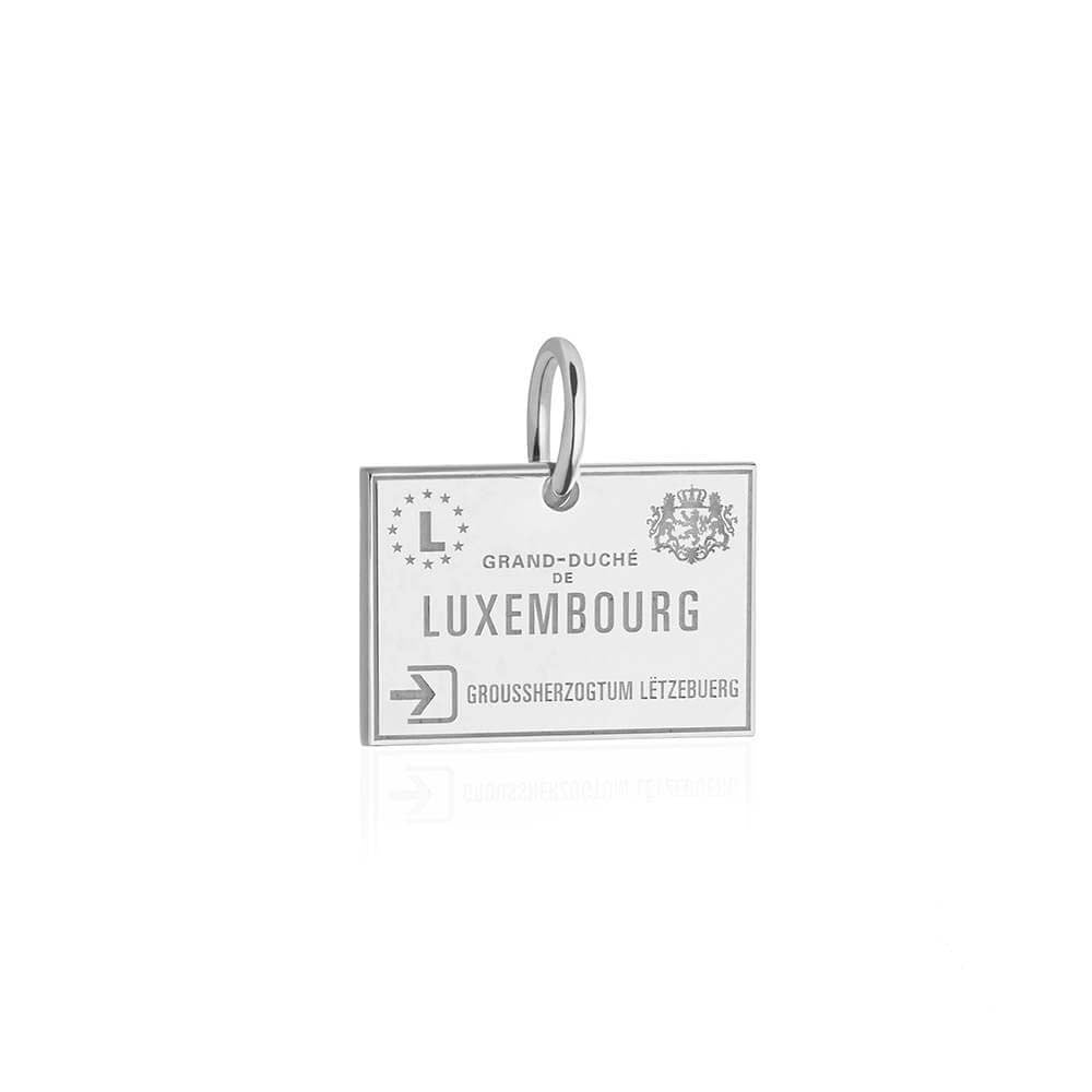 Sterling Silver Charm, Luxembourg Passport Stamp - JET SET CANDY (1720200953914)