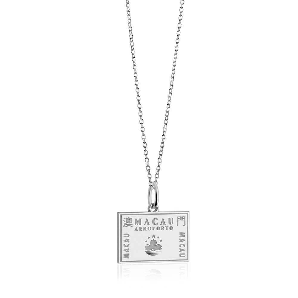 Sterling Silver Travel Charm, Macau Passport Stamp - JET SET CANDY  (1720199315514)