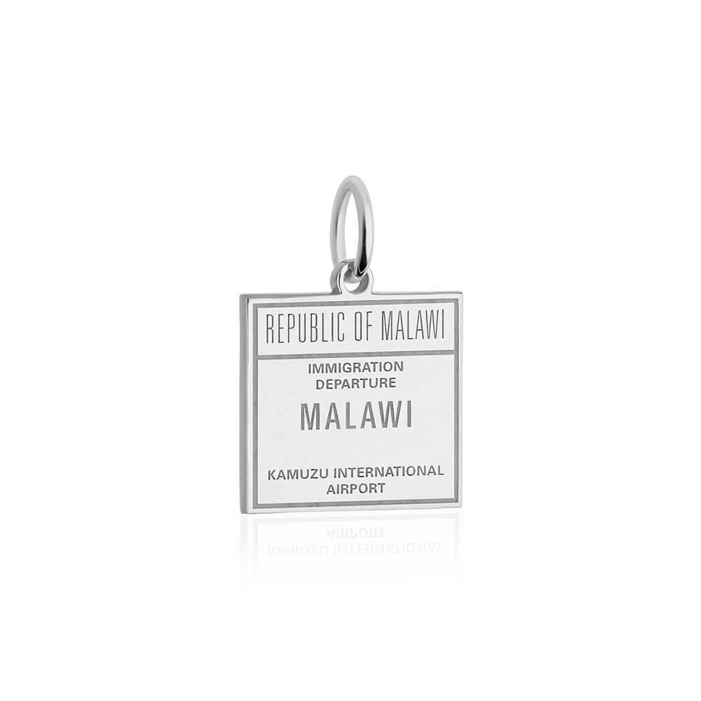 Sterling Silver Travel Charm, Malawi Passport Stamp - JET SET CANDY (1720203051066)