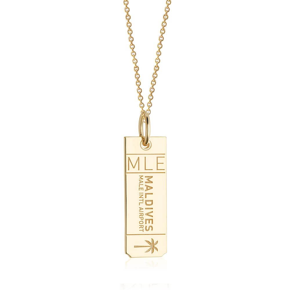 Gold Travel Charm, MLE Maldives Luggage Tag - JET SET CANDY  (1720179621946)