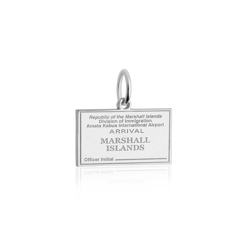 Sterling Silver Charm, Marshall Islands Passport Stamp - JET SET CANDY (1720207900730)