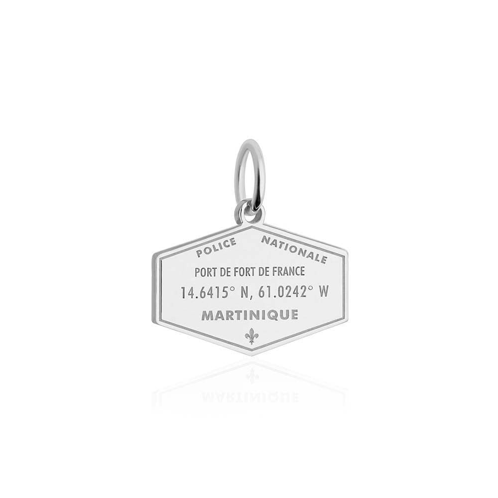 Sterling Silver Travel Charm, Martinique Passport Stamp - JET SET CANDY (1720206360634)