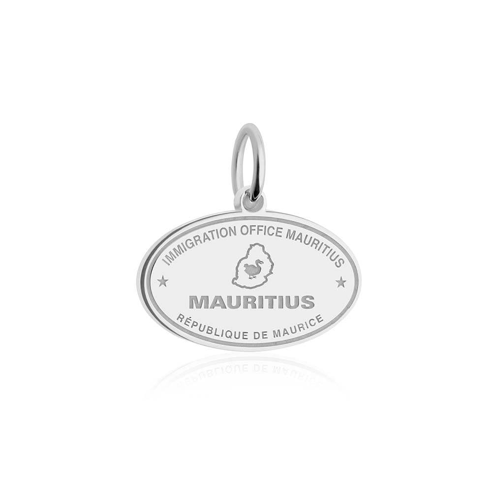 Sterling Silver Charm, Mauritius Passport Stamp - JET SET CANDY (1720203214906)