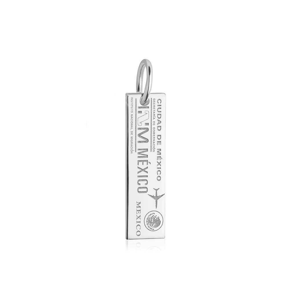 Sterling Silver Travel Charm, Mexico Passport Stamp (SHIPS JUNE) - JET SET CANDY (1720206491706)