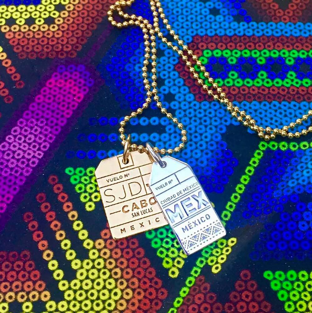 Solid Gold SJD Los Cabos Luggage Tag Charm - JET SET CANDY (6571813798072)