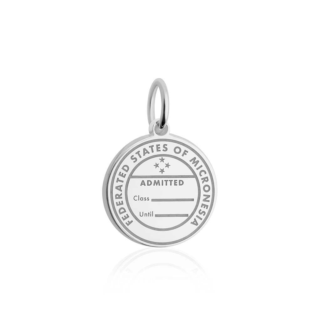 Sterling Silver Charm, Micronesia Passport Stamp - JET SET CANDY (1720207933498)