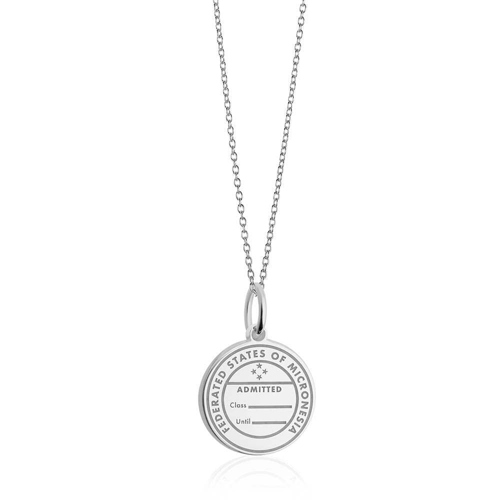 Sterling Silver Charm, Micronesia Passport Stamp - JET SET CANDY  (1720207933498)