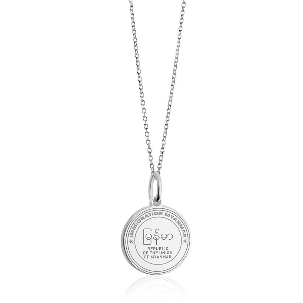 Sterling Silver Charm, Myanmar Passport Stamp - JET SET CANDY  (1720199512122)