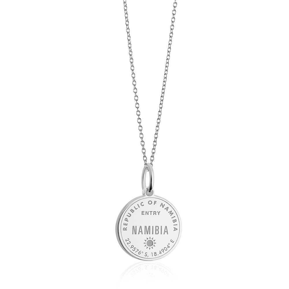 Sterling Silver Travel Charm, Namibia Passport Stamp - JET SET CANDY  (1720203411514)