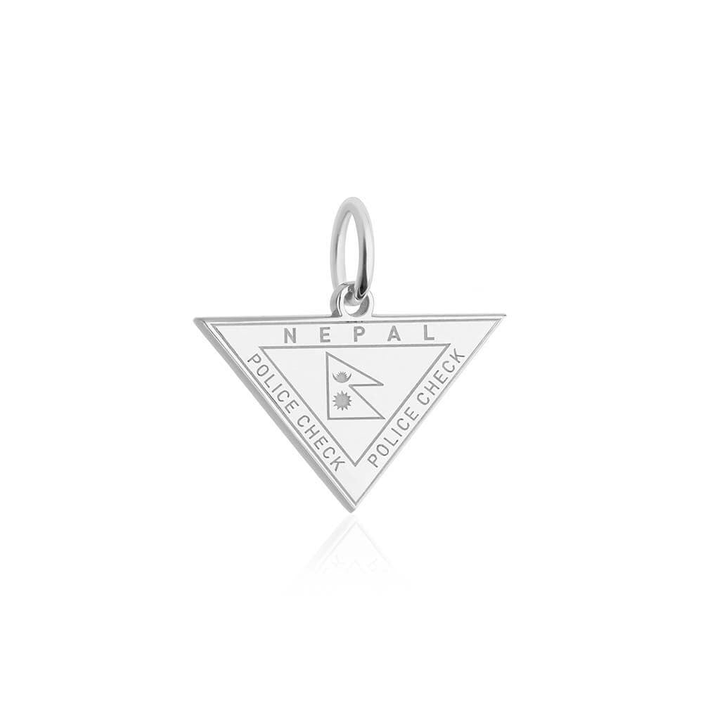 Sterling Silver Travel Charm, Nepal Passport Stamp - JET SET CANDY (1720199544890)