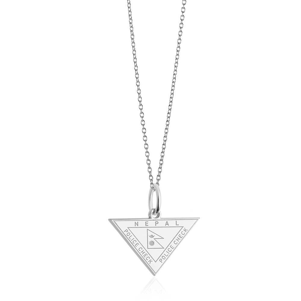 Sterling Silver Travel Charm, Nepal Passport Stamp - JET SET CANDY  (1720199544890)