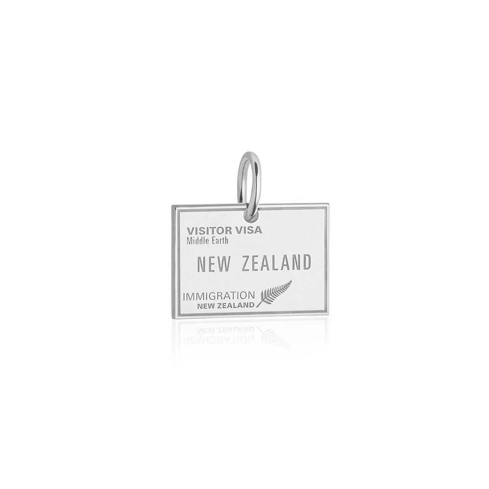 Sterling Silver New Zealand Charm, Passport Stamp (SHIPS JUNE) - JET SET CANDY (1720208064570)