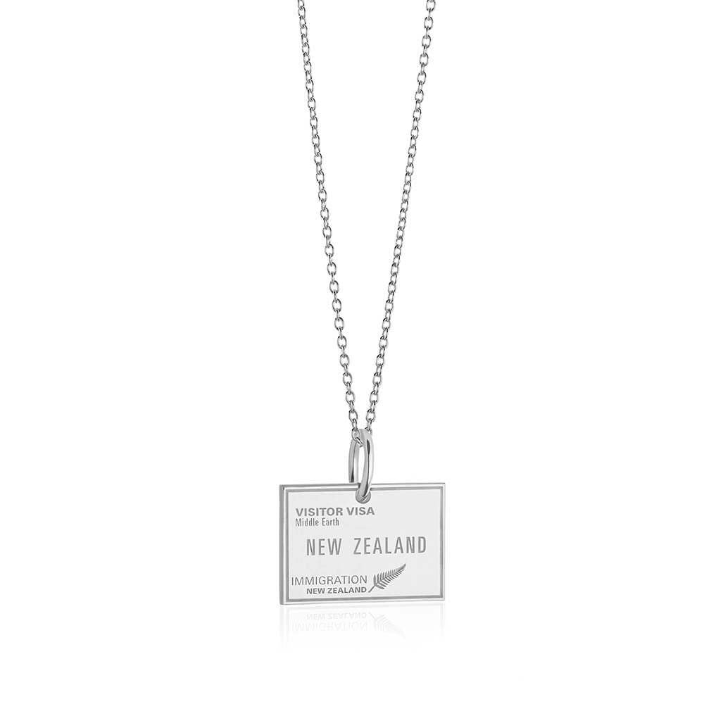 Sterling Silver New Zealand Charm, Passport Stamp (SHIPS JUNE) - JET SET CANDY  (1720208064570)