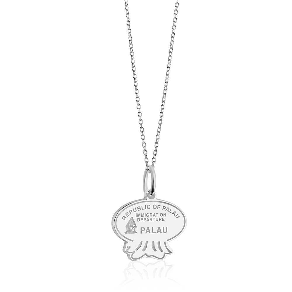 Sterling Silver Travel Charm, Palau Passport Stamp - JET SET CANDY  (1720208097338)