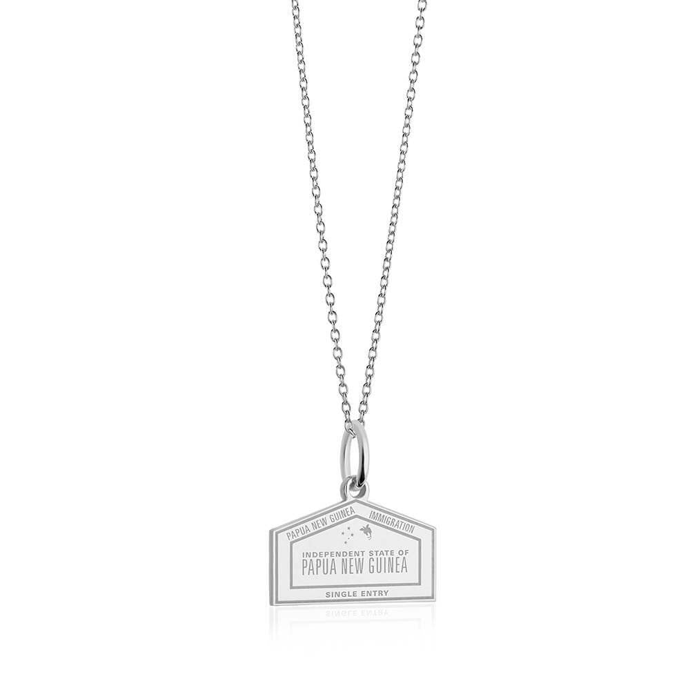 Sterling Silver Travel Charm, Papua New Guinea Passport Stamp - JET SET CANDY  (1720208130106)