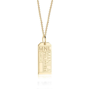 Manila Philippines MNL Luggage Tag Charm Solid Gold