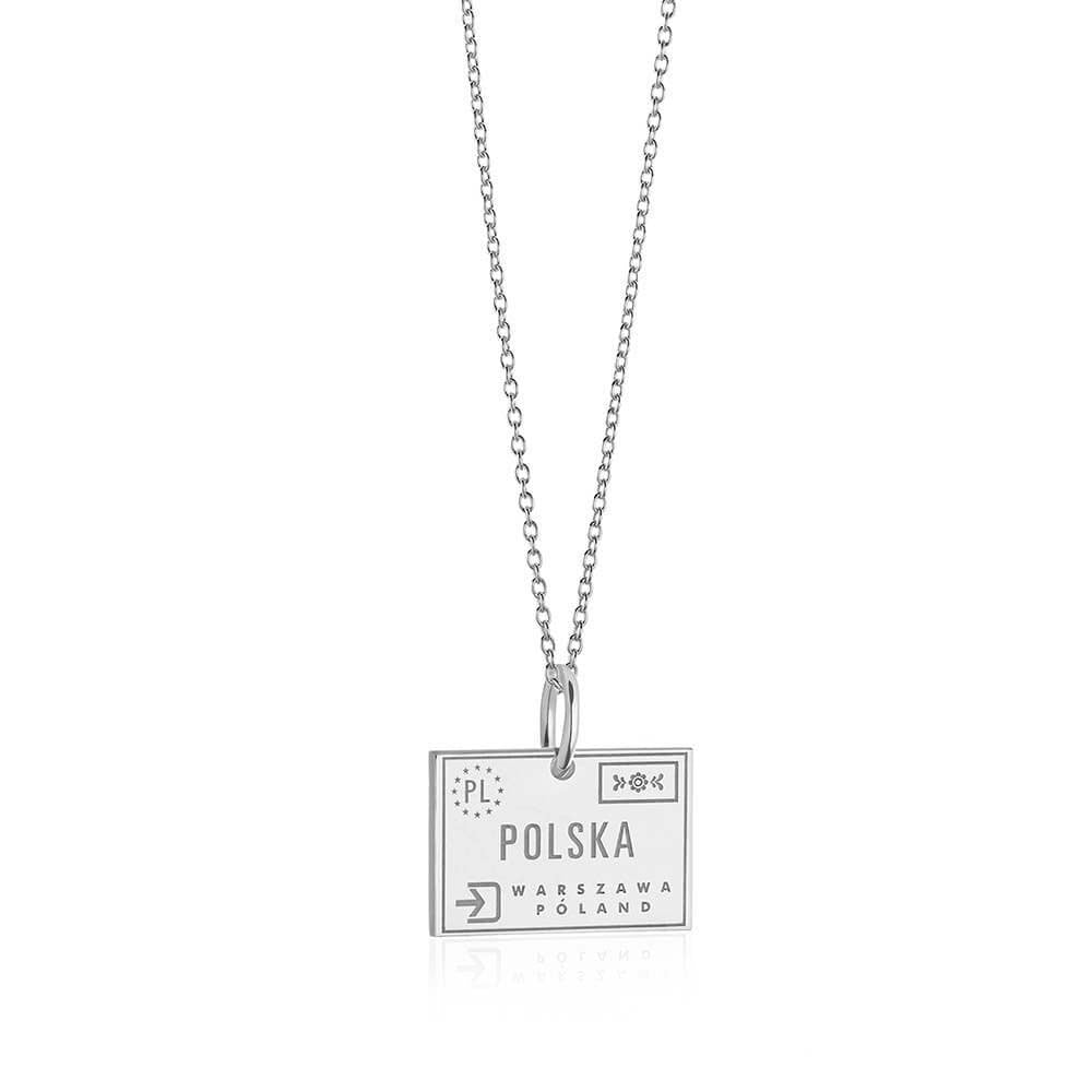 Sterling Silver Travel Charm, Poland Passport Stamp - JET SET CANDY  (1720206688314)