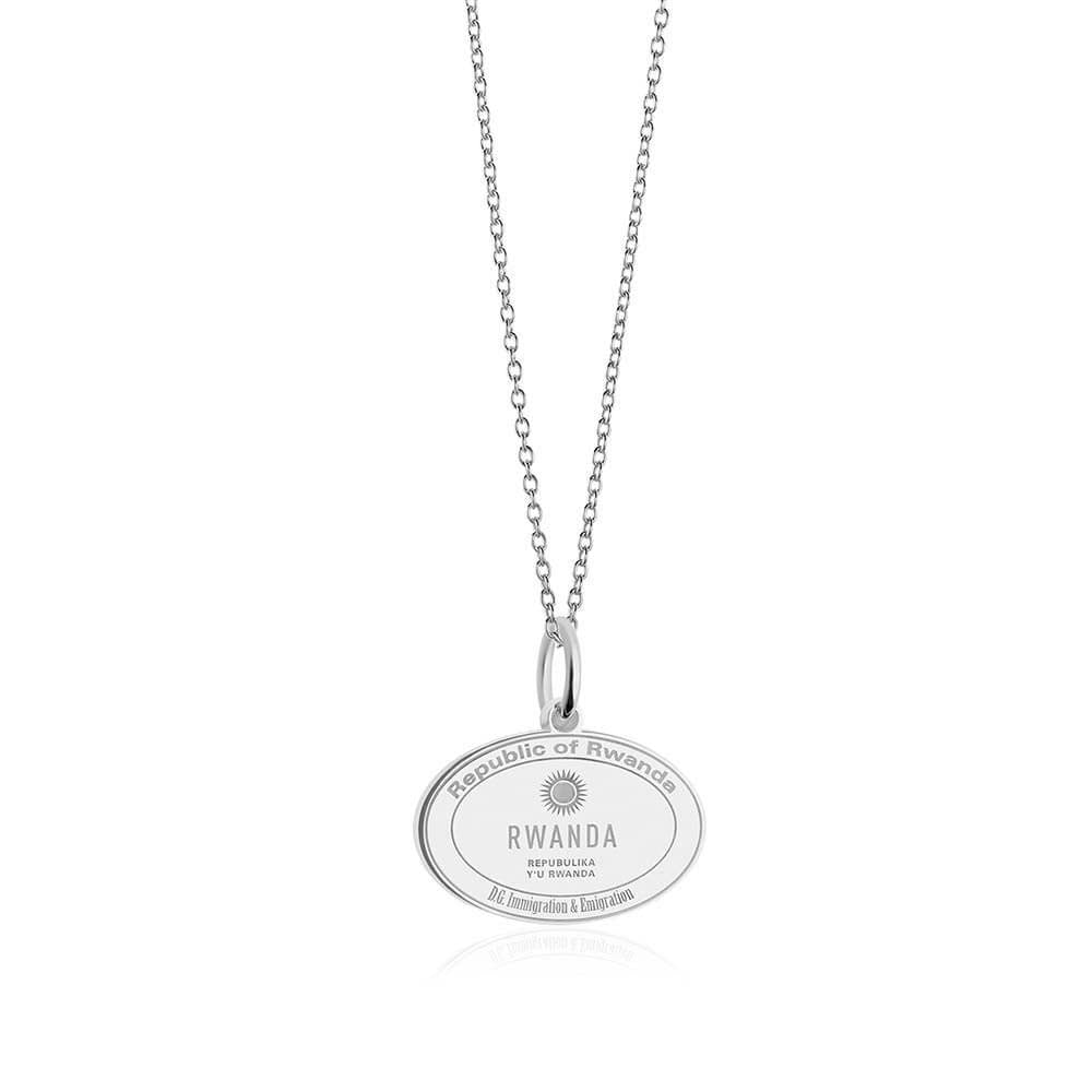 Sterling Silver Travel Charm, Rwanda Passport Stamp - JET SET CANDY  (1720203804730)