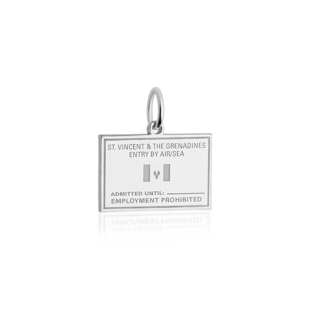 Silver Travel Charm, Saint Vincent and the Grenadines Passport Stamp - JET SET CANDY (1720206950458)