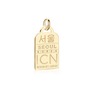 Seoul South Korea ICN Luggage Tag Charm Gold