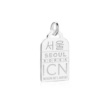 Seoul South Korea ICN Luggage Tag Charm Silver