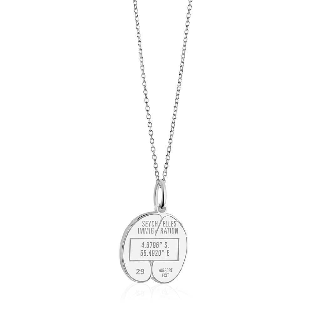 Sterling Silver Travel Charm, Seychelles Passport Stamp - JET SET CANDY  (1925227020346)
