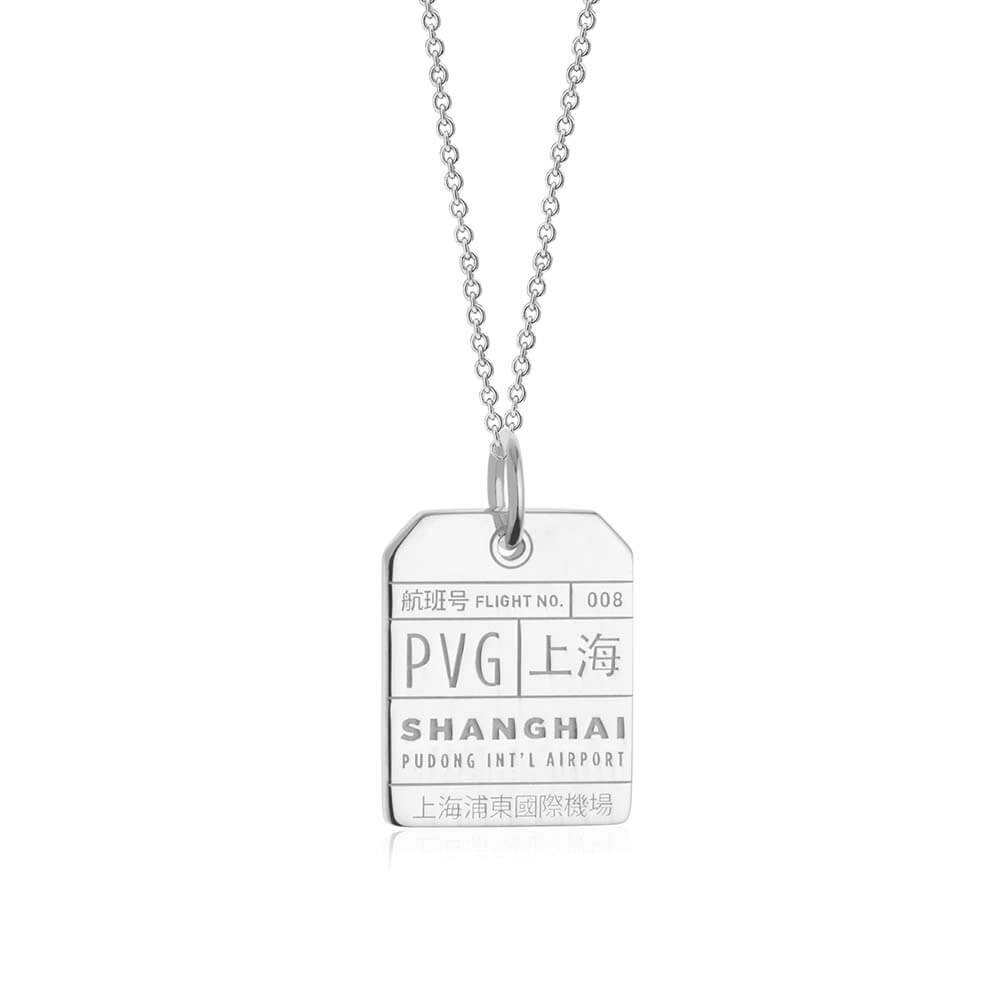 Silver China Charm, PVG Shanghai Luggage Tag - JET SET CANDY  (1720193646650)